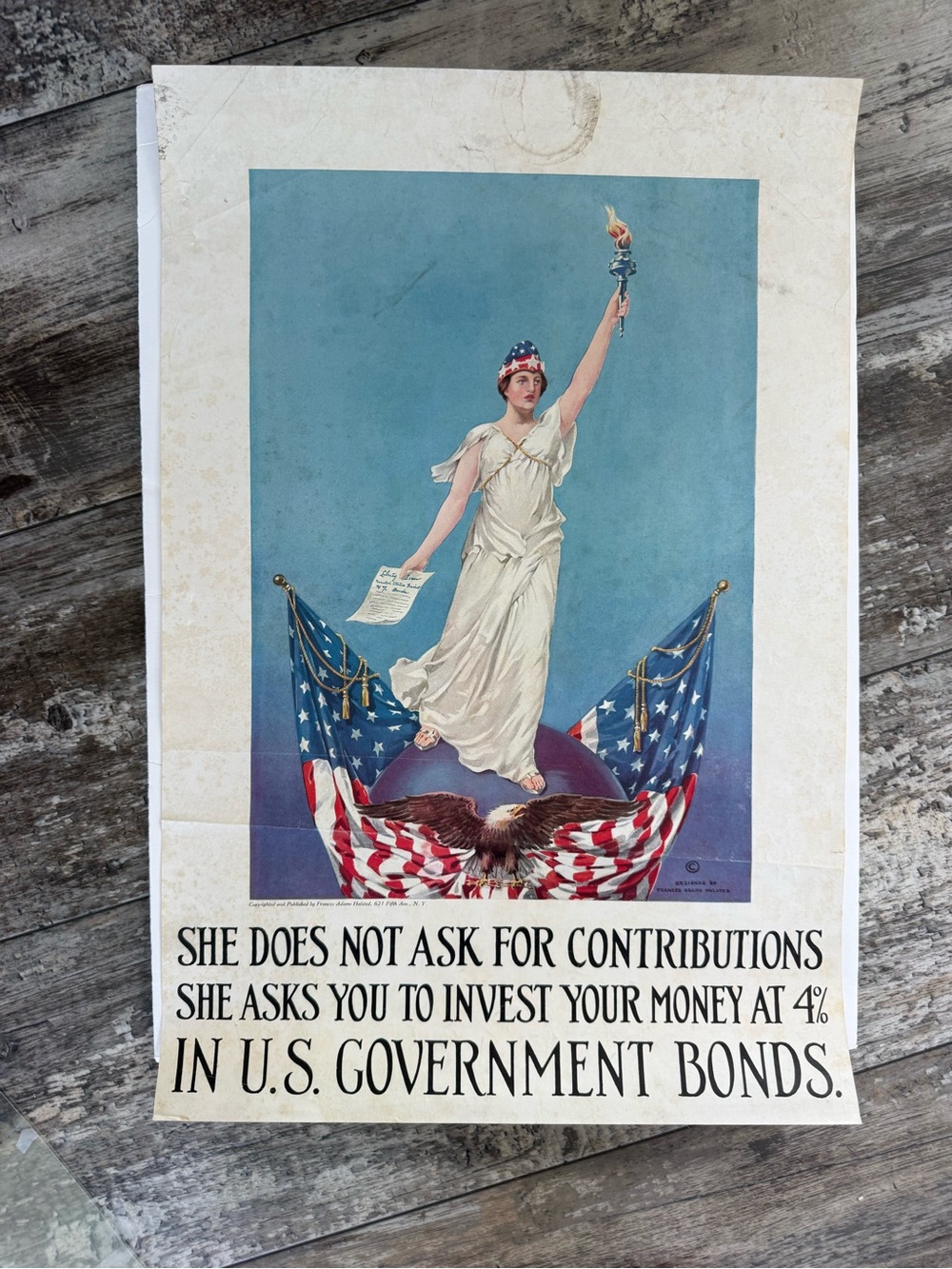 An original, vintage 1917 Frances Adams Halsted poster women’s liberty loans